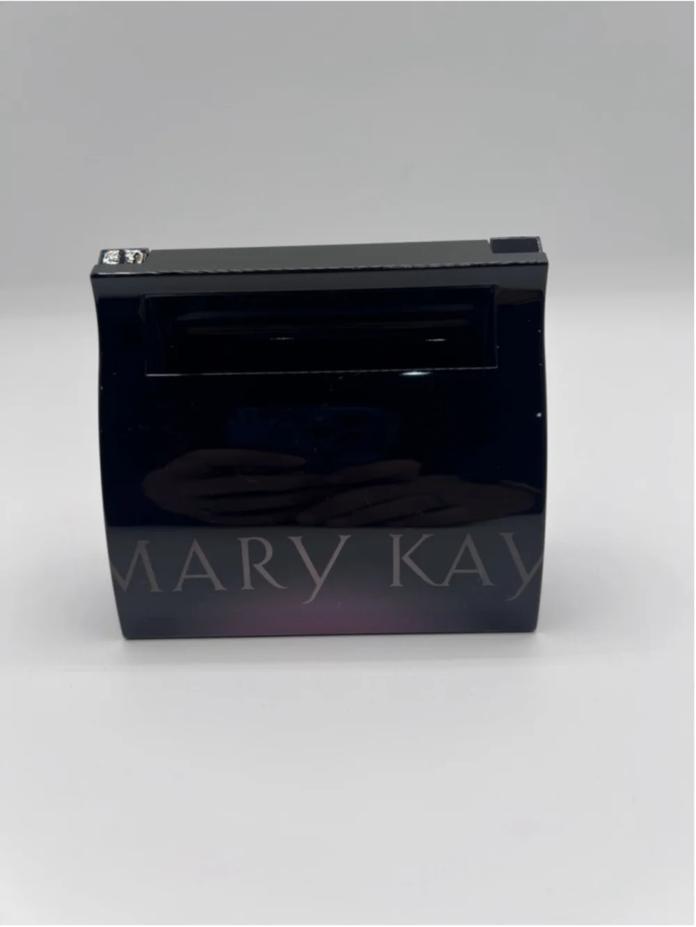 Mary Kay Black Compact Unfilled Customizable Cosmetic Makeup Case Eyeshadow NIB